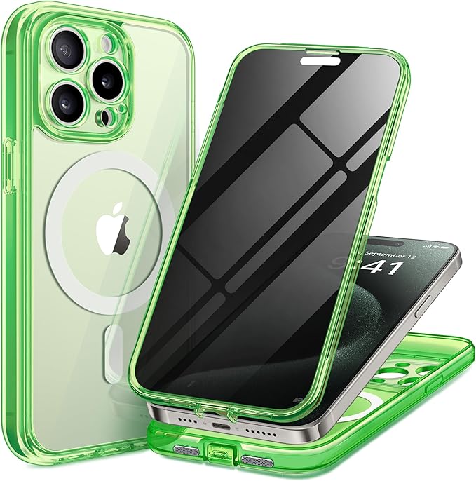 Magnetic for iPhone 15 Pro Max Case with Privacy Screen Protector