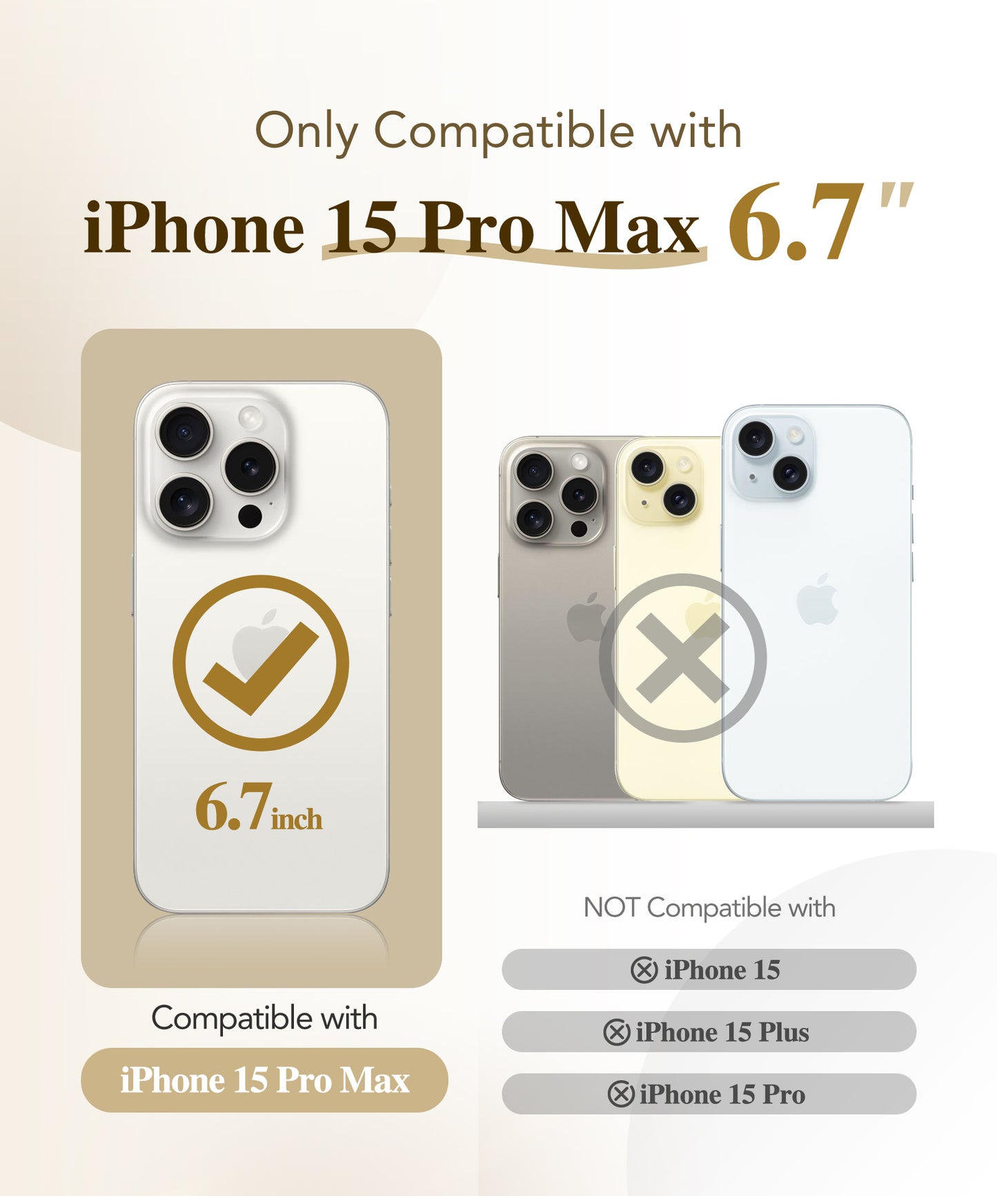 BERFY Magnetic for iPhone 15 Pro Max Case, Compatible with Magsafe, Built-in 9H Tempered Glass Screen Protector & Full Camera Protection, Full Body Plating Shockproof Phone Case for 15 Pro Max, Gold