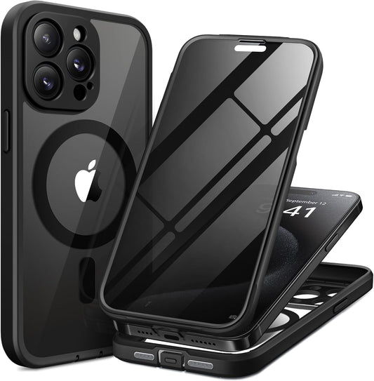 Magnetic for iPhone 15 Pro Max Case with Privacy Screen Protector