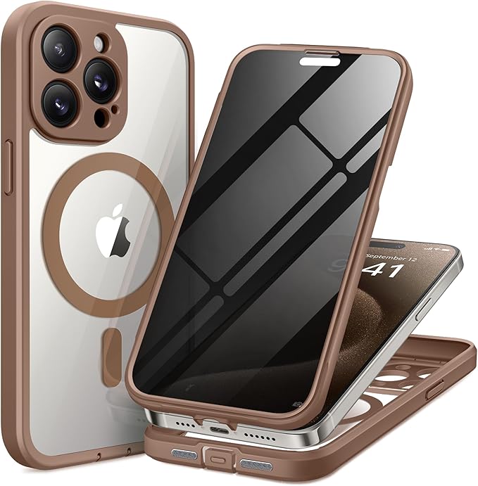 Magnetic for iPhone 15 Pro Max Case with Privacy Screen Protector