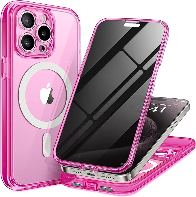 Magnetic for iPhone 15 Pro Max Case with Privacy Screen Protector